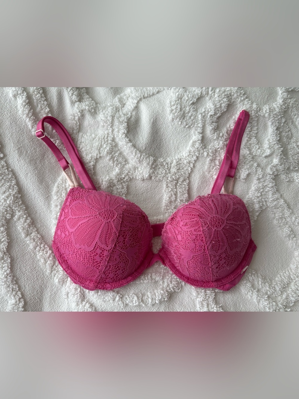 Victoria's Secret Hot Pink Lace Push-Up Bra